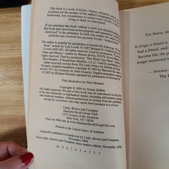 A Salty Piece of Land  Buffett, Jimmy  Mass Market Paperback Book  Used 2004 - Picture 9 of 10